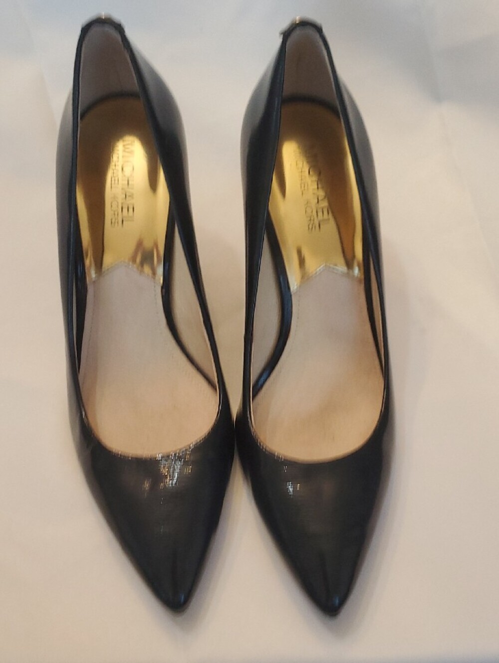 MICHAEL Michael Kors Dark Navy Pointed-Toe Patent Leather Pumps Heels Sz 8.5 - Picture 10 of 10